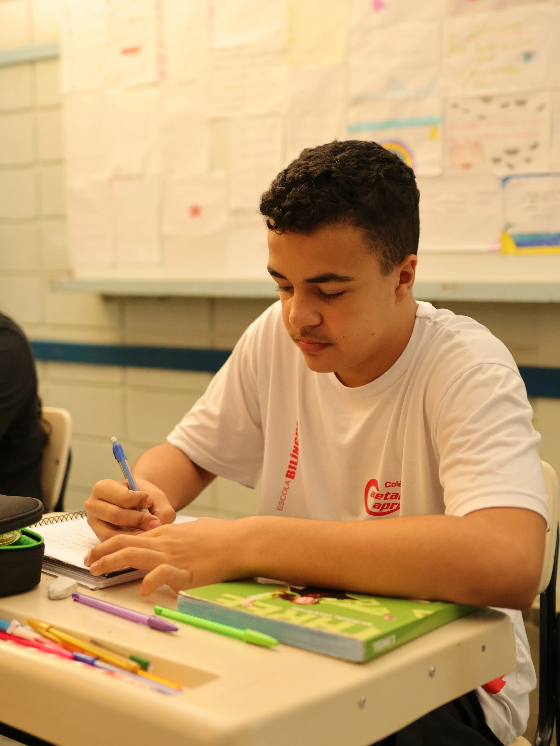 Roda de conversação em inglês, detalhe dos alunos